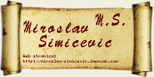 Miroslav Simićević vizit kartica
